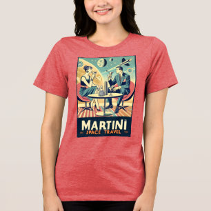 Martini Weltraum-Reiseplakate Flugpersonal Tri-Blend Shirt