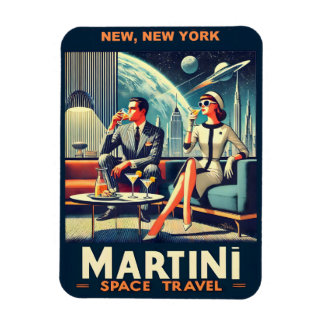 Martini Weltraum-Reiseplakate Neu, New York Magnet