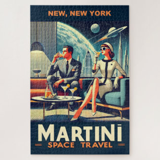 Martini Weltraum-Reiseplakate Neu, New York Puzzle