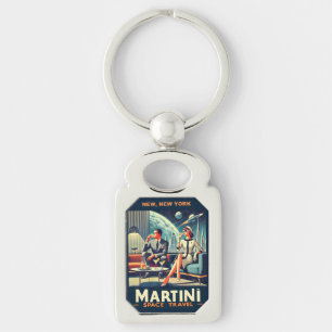 Martini Weltraum-Reiseplakate Neu, New York Schlüsselanhänger
