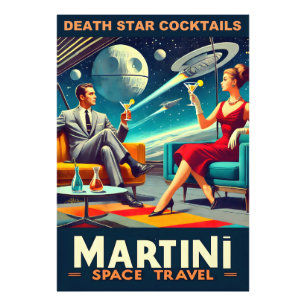 Martini Weltraum-Reiseplakate Todesstern Cocktails Fotodruck