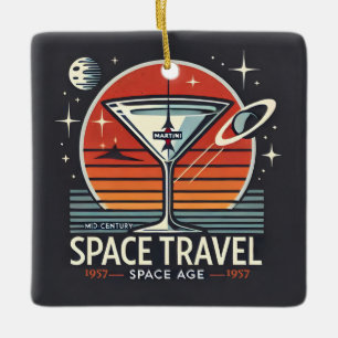 Martini Weltraumfahrt 1957 Space Age Logo Keramikornament