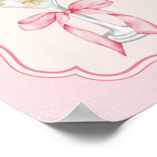 Martini Würstchen Coquette Dackel Wasserfarbe Poster (Ecke)