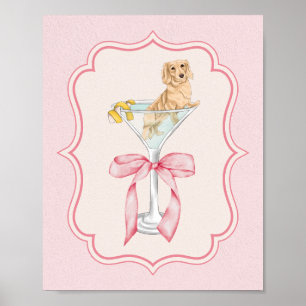 Martini Würstchen Coquette Dackel Wasserfarbe Poster