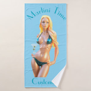 Martini-Zeit Bikini-Babe Thunder_Cove  Badehandtuch