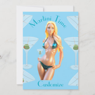 Martini-Zeit Bikini-Babe Thunder_Cove  Einladung