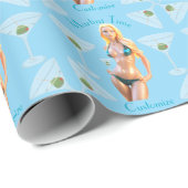 Martini-Zeit Bikini-Babe Thunder_Cove  Geschenkpapier (Rolleneckpunkt)
