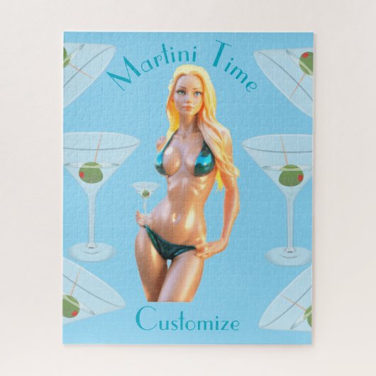 Martini-Zeit Bikini-Babe Thunder_Cove Puzzle (Vertikal)