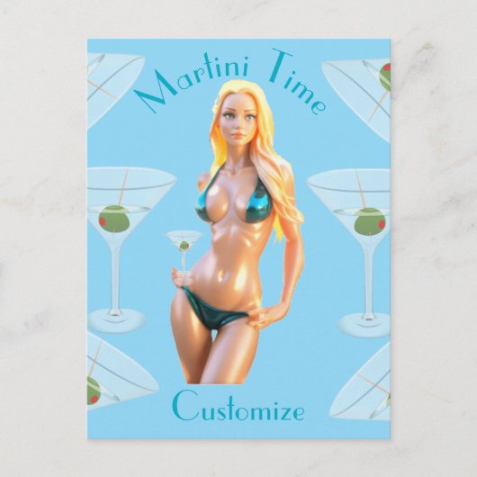 Martini-Zeit Bikini-Schatz Thunder_Cove  Postkarte (Vorderseite)
