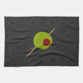 Martini-Zeit-Schwarz-Geschirrtuch Handtuch (Horizontal)