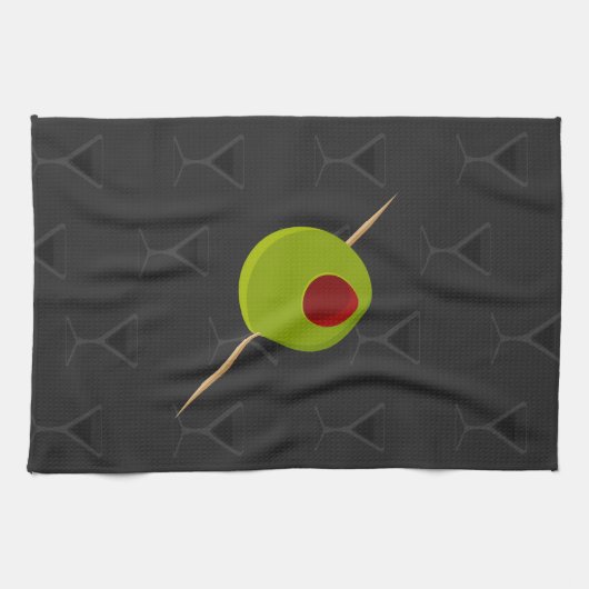 Martini-Zeit-Schwarz-Geschirrtuch Handtuch (Horizontal)