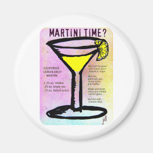 MARTINI-ZEIT-ZITRONENDROPS-PASTELLdruck mit REZEPT Magnet