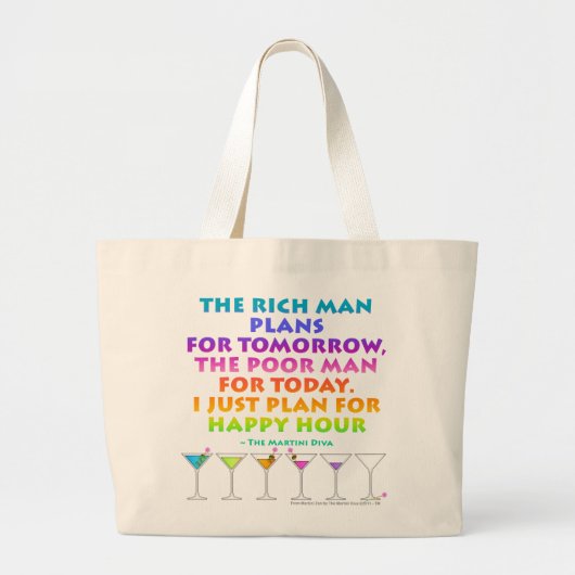 MARTINI ZEN - Plan für die Happy-Hour-Lebensmittel Jumbo Stoffbeutel (Vorne)