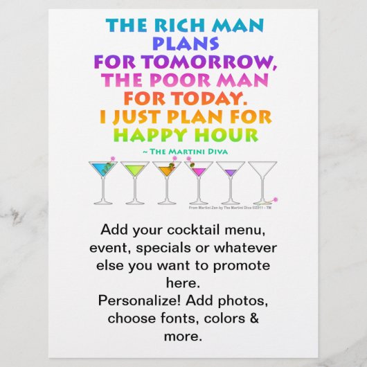 MARTINI ZEN - Plan für einen glücklichen Stunden-F Flyer (Vorne)