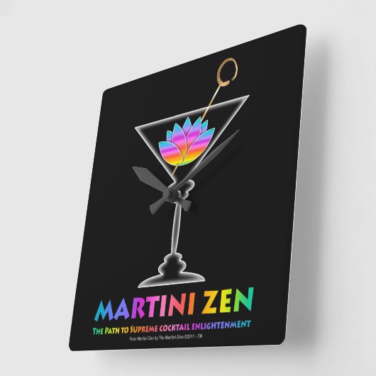 MARTINI ZEN WALL CLOCK QUADRATISCHE WANDUHR (Winkel)