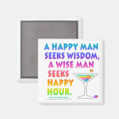 MARTINI ZEN: Wise Man sucht glückliche Stunden Mag Magnet (Vorderseite/Rückseite)