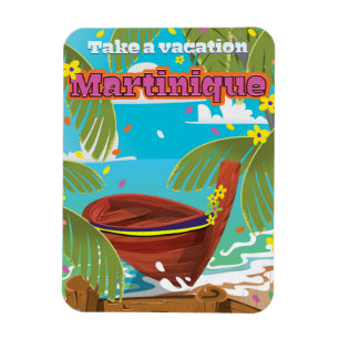 Martinique Cartoon-Reiseplakat Magnet