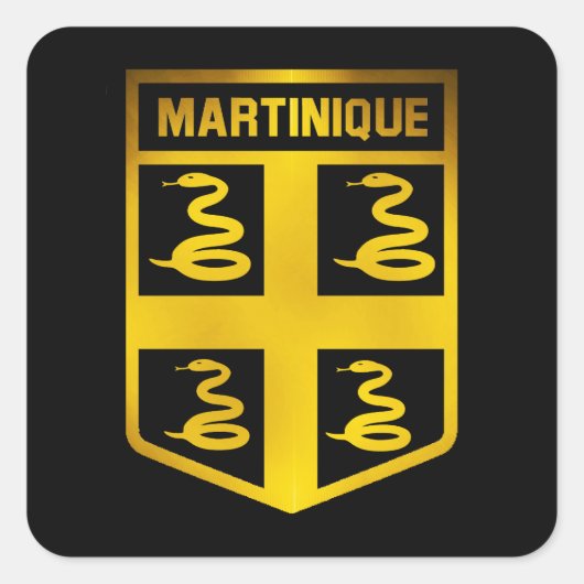 Martinique Emblem Quadratischer Aufkleber (Vorderseite)