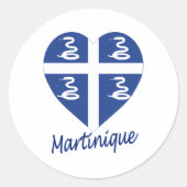 Martinique Flag Heart Runder Aufkleber (Vorderseite)