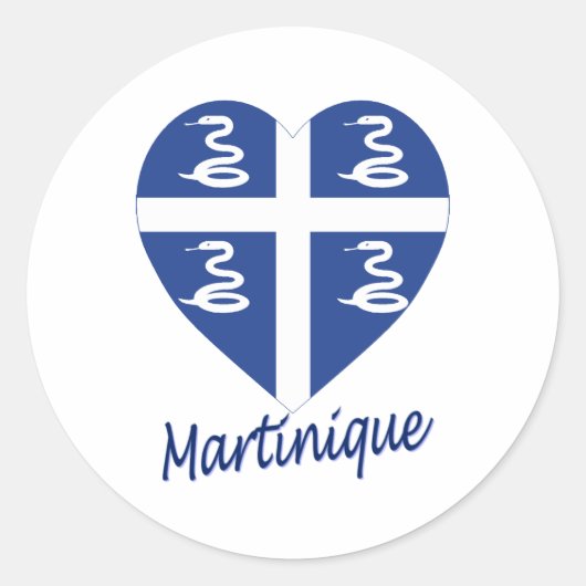 Martinique Flag Heart Runder Aufkleber (Vorderseite)