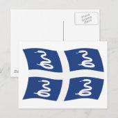 Martinique Flag Postcard Postkarte (Vorne/Hinten)