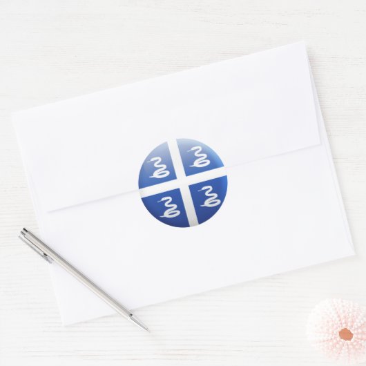 Martinique Flag Runder Aufkleber (Umschlag)