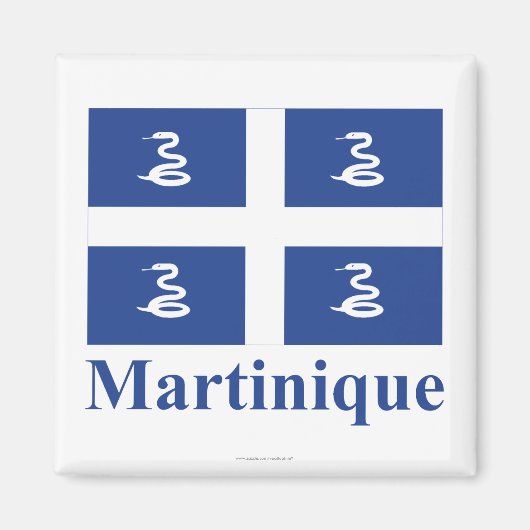 Martinique-Flagge mit Namen Magnet (Vorne)