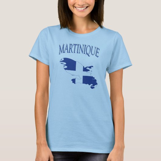 Martinique-Flaggen-Karten-T - Shirt (Vorderseite)