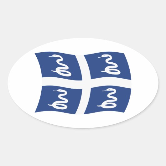 Martinique-Flaggenaufkleber Ovaler Aufkleber (Vorderseite)