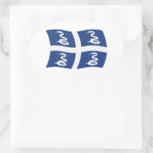 Martinique-Flaggenaufkleber Ovaler Aufkleber (Tasche)