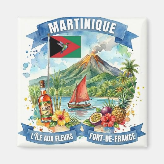 Martinique-Insel-Souvenir Magnet (Vorne)