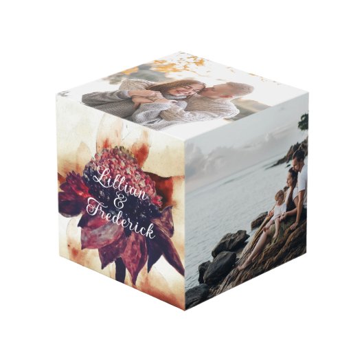 Martinique Karibik Blume Vier Paar Fotos Würfel (Vorderseite Schrägansicht)