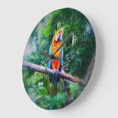 Martinique Macaw Große Wanduhr (Winkel)