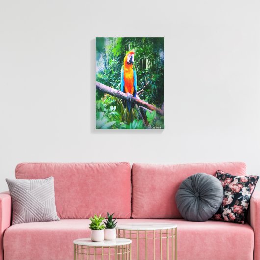 Martinique Macaw Leinwanddruck (Insitu (Wohnzimmer))