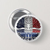 Martinique Martinican France Tree Roots Button (Vorne & Hinten)