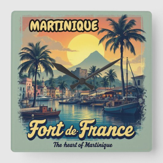 MARTINIQUE QUADRATISCHE WANDUHR (Vorderseite)