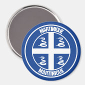Martinique Round Emblem Magnet (Vorderseite/Rückseite)