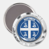 Martinique Round Emblem Magnet (Vorderseite/Rückseite)
