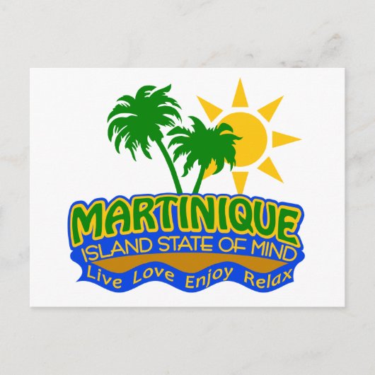 Martinique Staat der Postkarte des Geistes (Vorderseite)