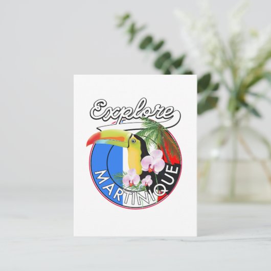 Martinique Travel-Logo Postkarte (Stehend Vorderseite)