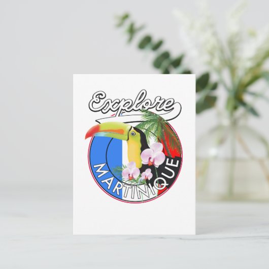 Martinique Travel-Logo Postkarte (Stehend Vorderseite)