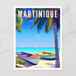 Martinique Urlaubsstrand im Vintage-Stil Postkarte