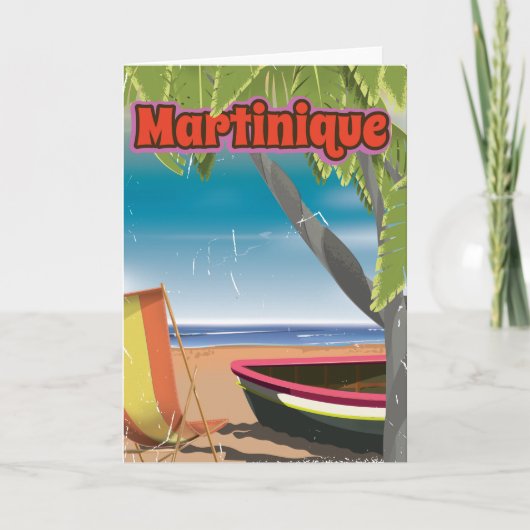 Martinique Vintage Reiseplakat Feiertagskarte (Vorderseite)