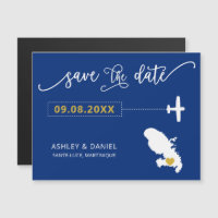 Martinique Wedding Save the Date Card, Map
