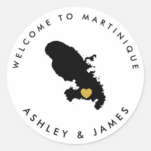 Martinique Wedding Welcome Sticker for Box, Bag (Vorderseite)