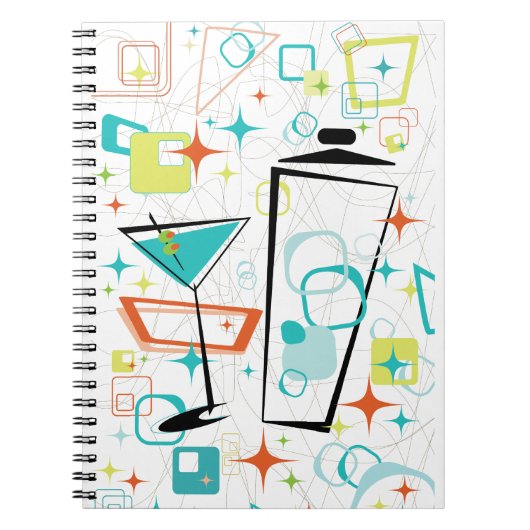 Martinis A Go-Go-Notebook Notizblock (Vorderseite)