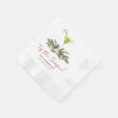 Martinis and Mistletoe Custom Christmas Party Serviette (Ecke)