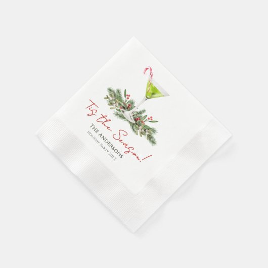 Martinis and Mistletoe Custom Christmas Party  Serviette (Ecke)