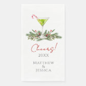 Martinis and Mistletoe Custom Holiday Guest Towels Serviette (Vorderseite)