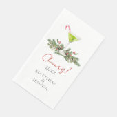 Martinis and Mistletoe Custom Holiday Guest Towels Serviette (Ecke)
